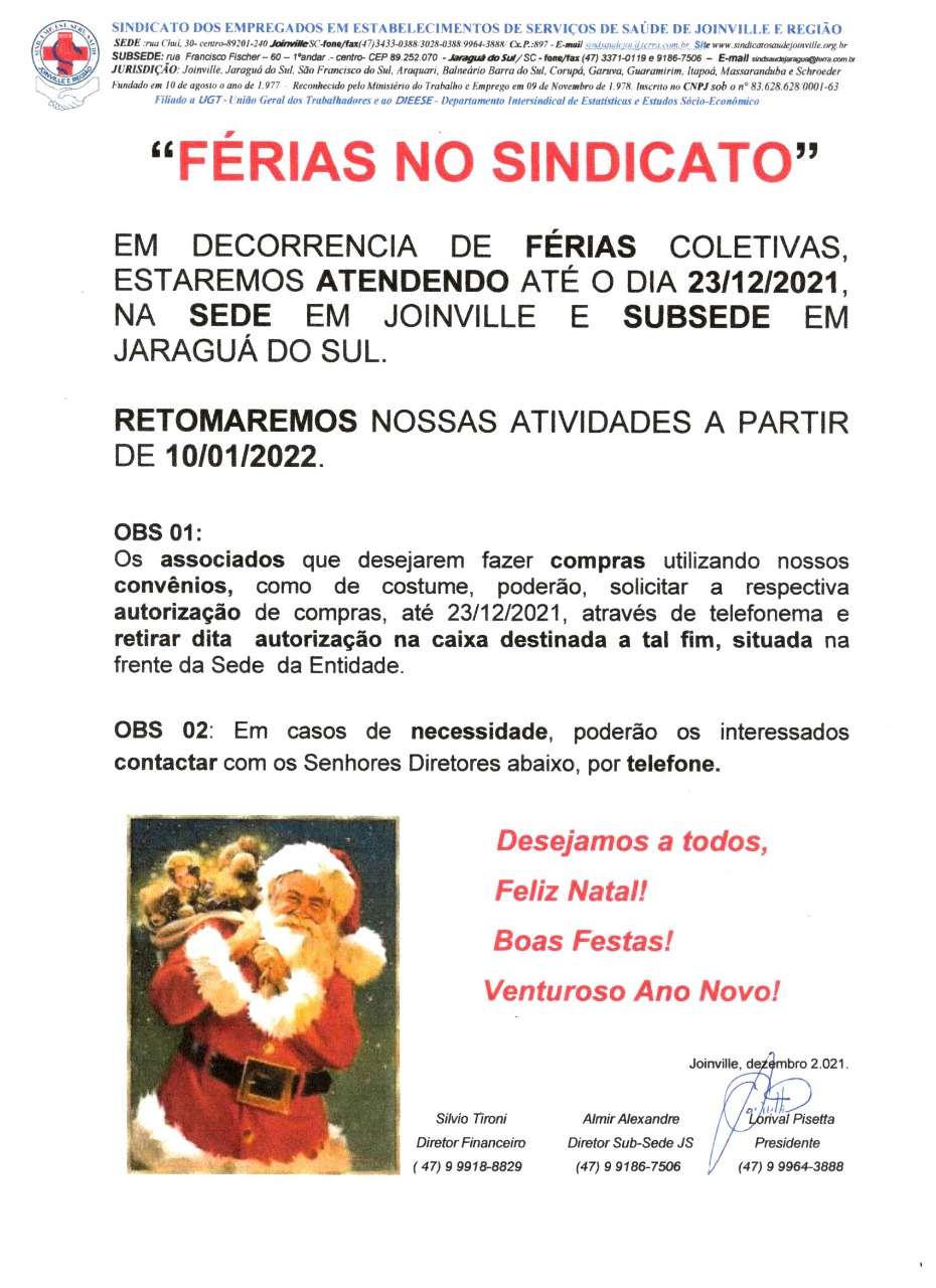 Férias no sindicato