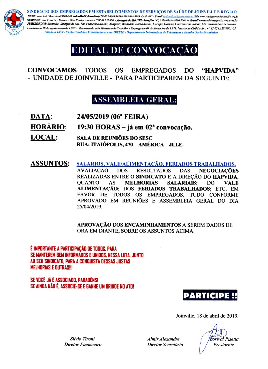 Edital de convocação